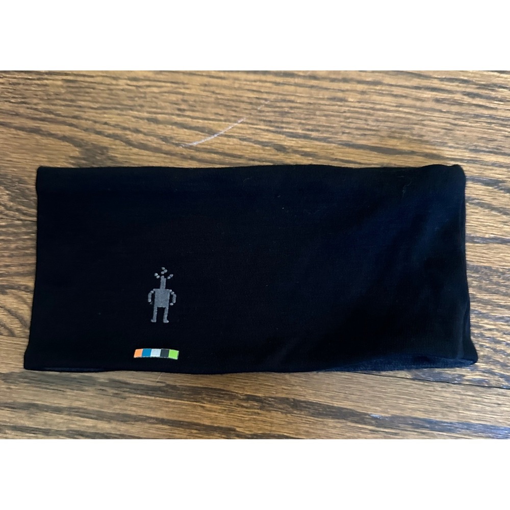 Smartwool Merino Headband Women OS Black Reversible Ear Warmer Running Yoga